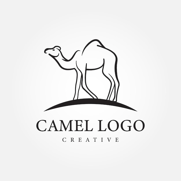 Ilustración de Vector plano de diseño de logotipo de camello minimalista moderno