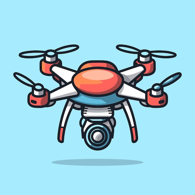 ilustración de vector plano de drone de dibujos animados
