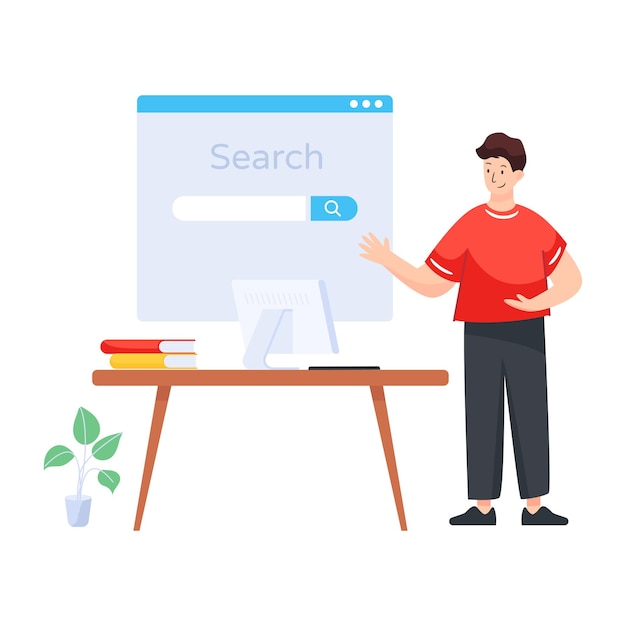 Una ilustración de vector plano de e learning