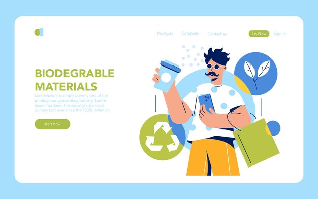 Ilustración de vector plano de la economía circular