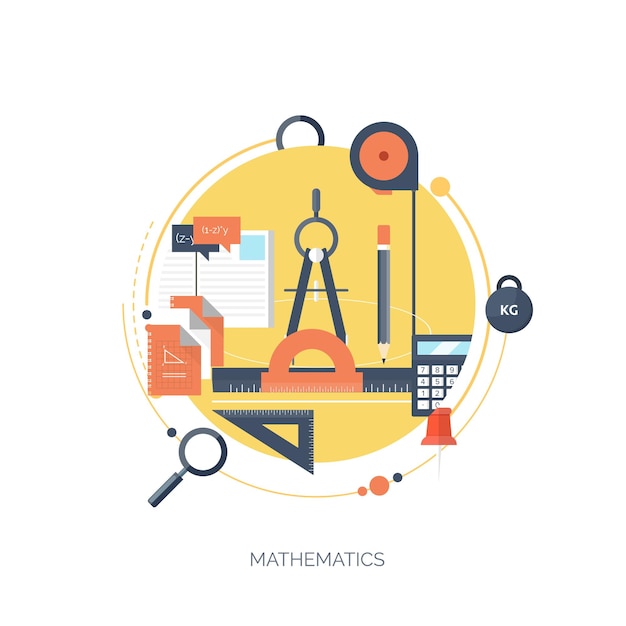 Ilustración de vector plano estudio concepto de aprendizaje antecedentes educación a distancia y cursos en línea