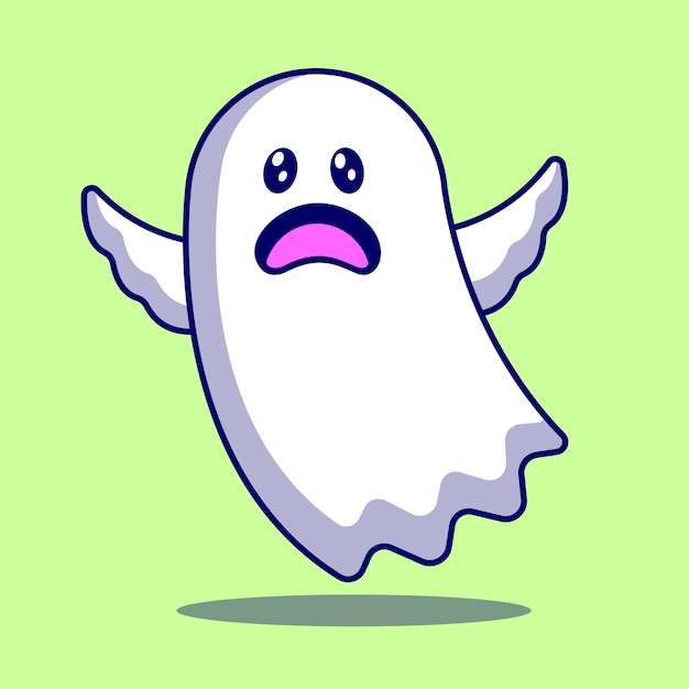 Ilustración de vector plano fantasma lindo