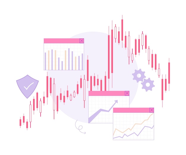 Ilustración de vector plano de gráfico comercial