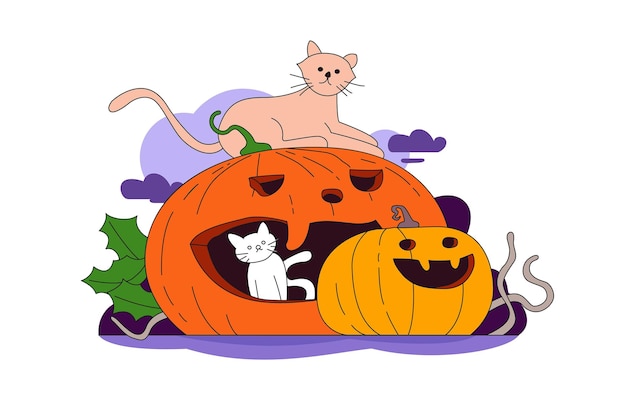 Ilustración de Vector plano de Halloween