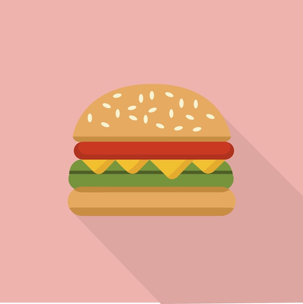 Ilustración de vector plano de hamburguesa