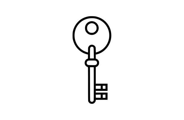 Ilustración de vector plano del icono clave