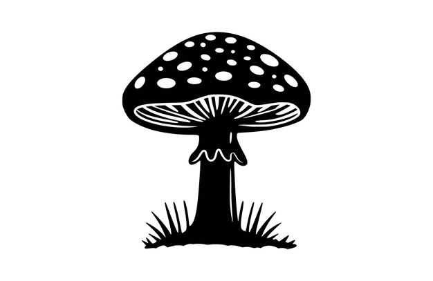 Ilustración de vector plano del icono del hongo