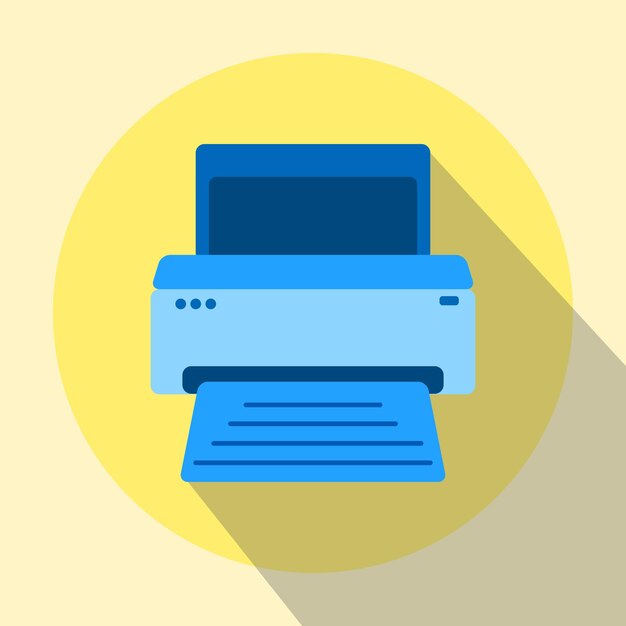 Ilustración de vector plano de icono de impresora para elemento de diseño relacionado con la impresión