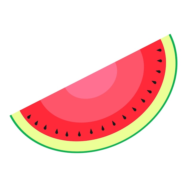 Ilustración de vector plano de icono de rebanada de sandía para elemento de diseño relacionado con frutas