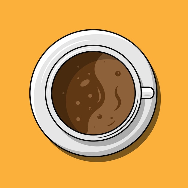 Ilustración de vector plano de icono de taza de café. fondo de café café