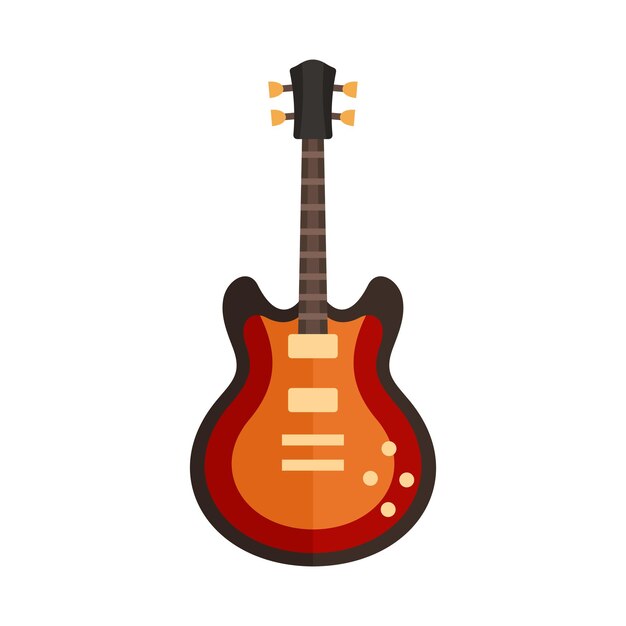Ilustración de vector plano de instrumento musical de guitarra eléctrica