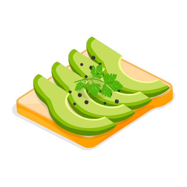 Ilustración de vector plano isométrico 3D del artículo 2 del desayuno sabroso