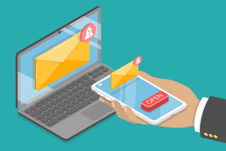 Vector ilustración de vector plano isométrico 3d del mensaje de alerta de aviso de notificación
