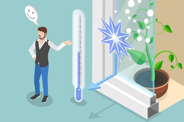 Ilustración de vector plano isométrico 3D del perfil de vinilo UPVC