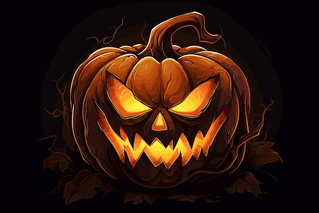 Vector ilustración de vector plano de linterna de calabaza de halloween