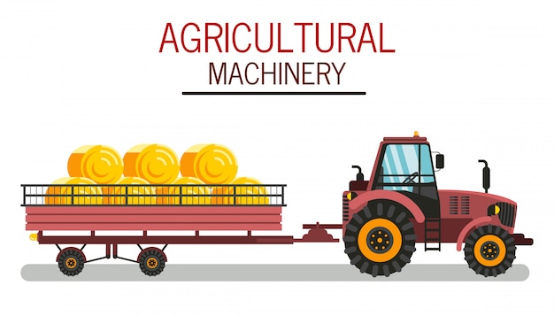 Ilustración de vector plano de maquinaria agrícola