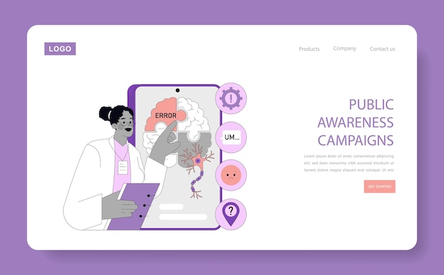 Ilustración de vector plano del mes mundial de la enfermedad de Alzheimer