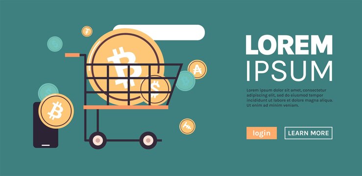 Vector ilustración de vector plano de moneda digital de dinero virtual de minería de criptomonedas