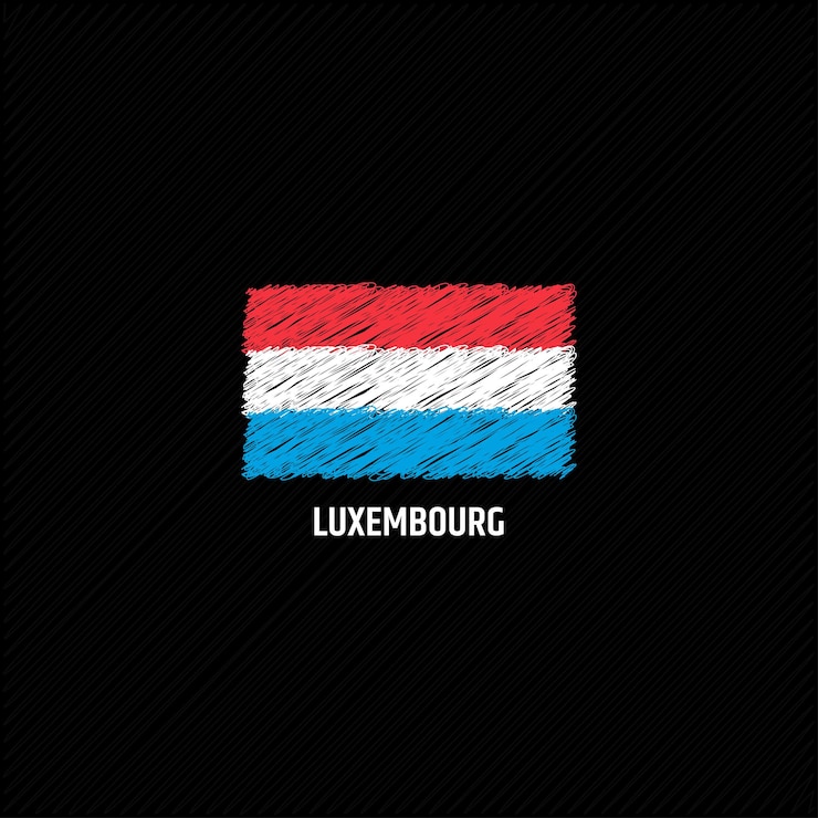 Vector ilustración de vector plano de plantilla de bandera de luxemburgo