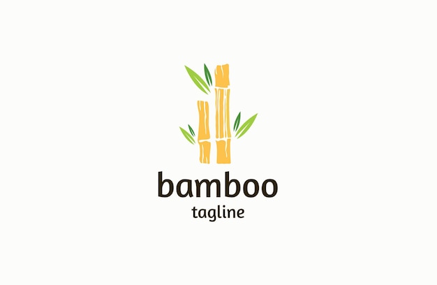 Ilustración de vector plano de plantilla de diseño de icono de logotipo de bambú