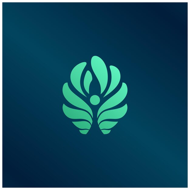 Ilustración de vector plano de plantilla de diseño de icono de logotipo de hoja de personas