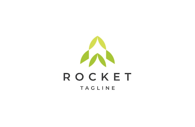 Ilustración de vector plano de plantilla de diseño de icono de logotipo de lanzamiento de cohete
