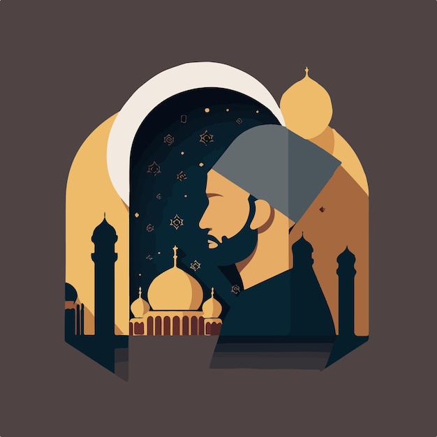 Ilustración de vector plano ramadán