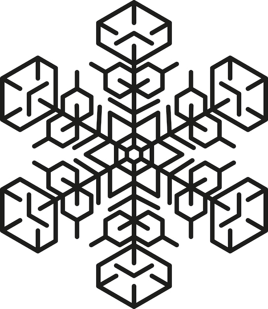 Ilustración de vector plano solo copo de nieve