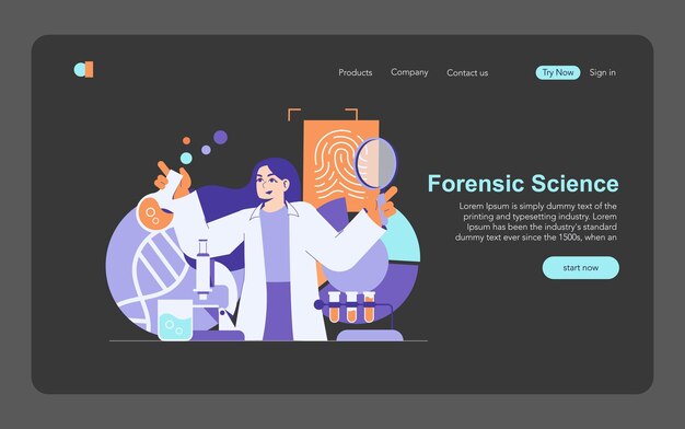 Ilustración de vector plano de la tecnología forense