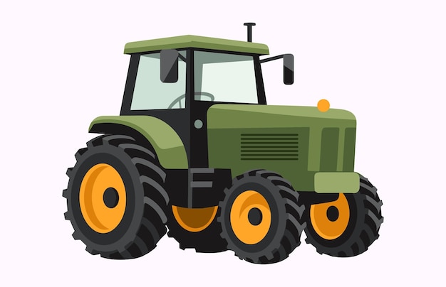 Una ilustración de vector plano de transporte de la granja de tractores