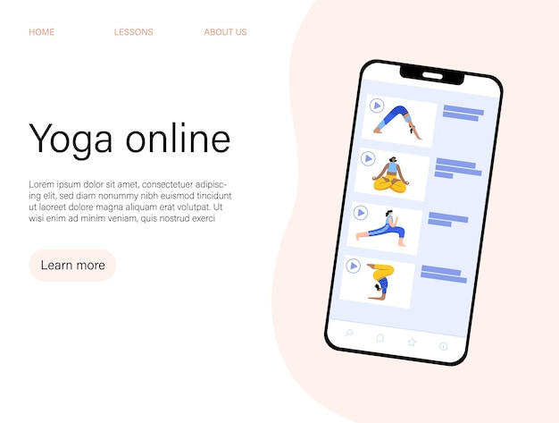 Ilustración de vector plano de yoga Estilo de vida saludable