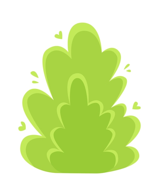 Ilustración de Vector de planta de arbusto de dibujos animados