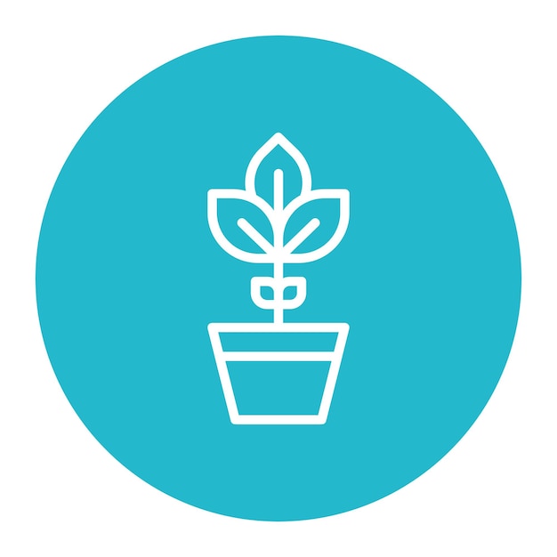 Ilustración del vector de la planta en la olla