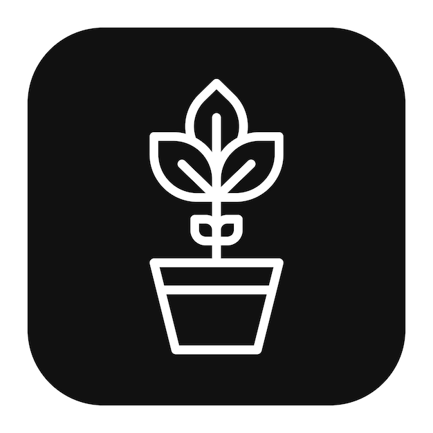 Ilustración del vector de la planta en la olla