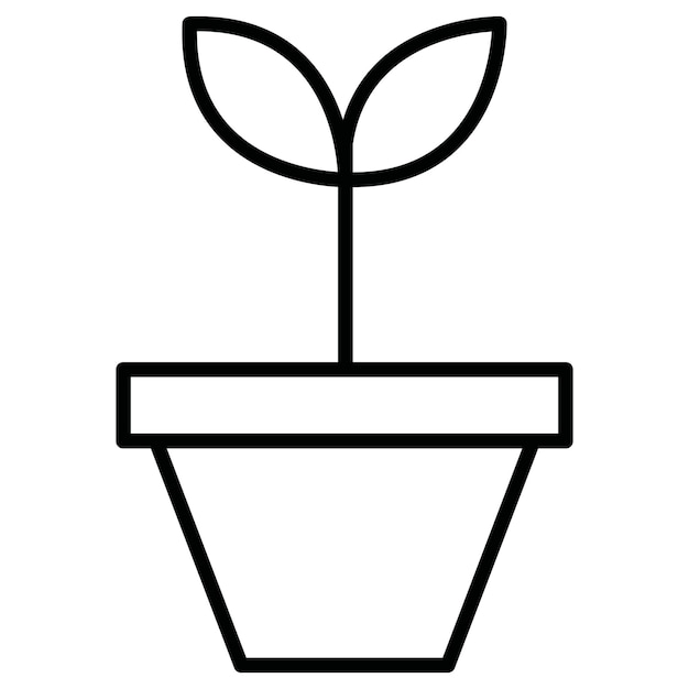Ilustración del vector de la planta en la olla
