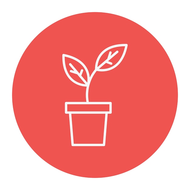 Ilustración del vector de la planta en la olla