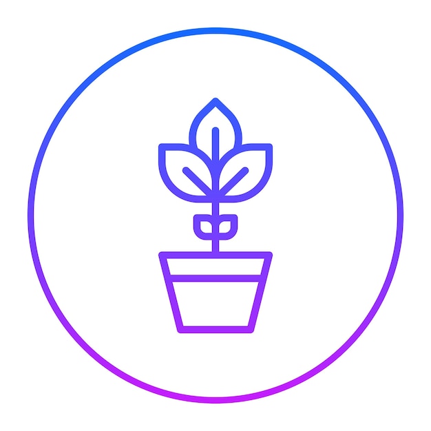 Ilustración del vector de la planta en la olla