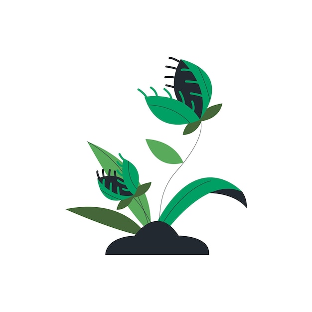 Vector ilustración vector plantas carnívoras linda naturaleza