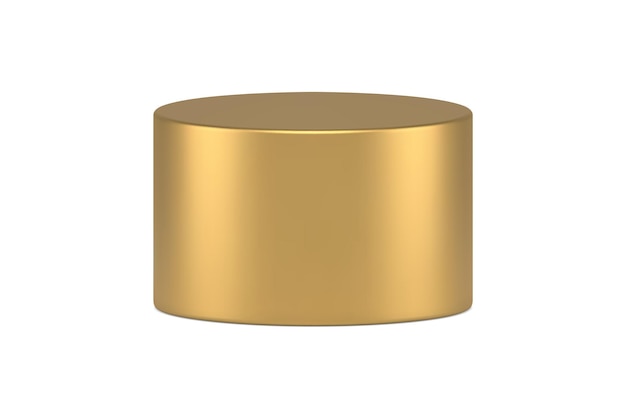 Ilustración de vector de plantilla 3d de forma decorativa de pilar vertical de cilindro dorado minimalista