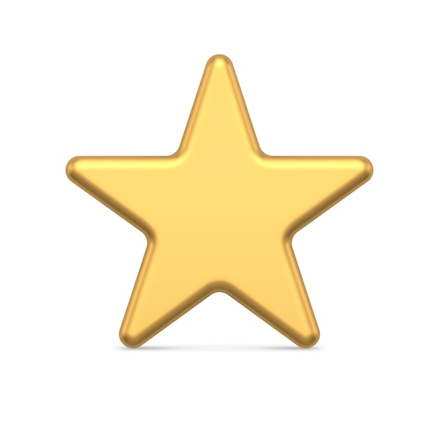 Ilustración de vector de plantilla 3d de superficie metálica de estrella dorada de lujo brillante