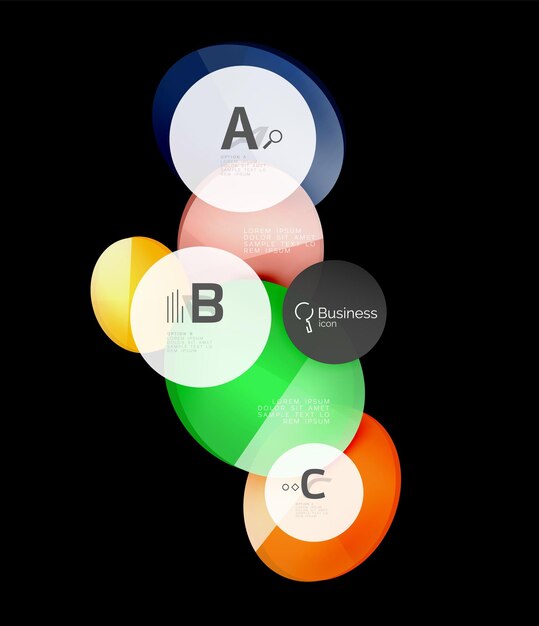 Ilustración de vector de plantilla de banner de infografías abstractas geométricas