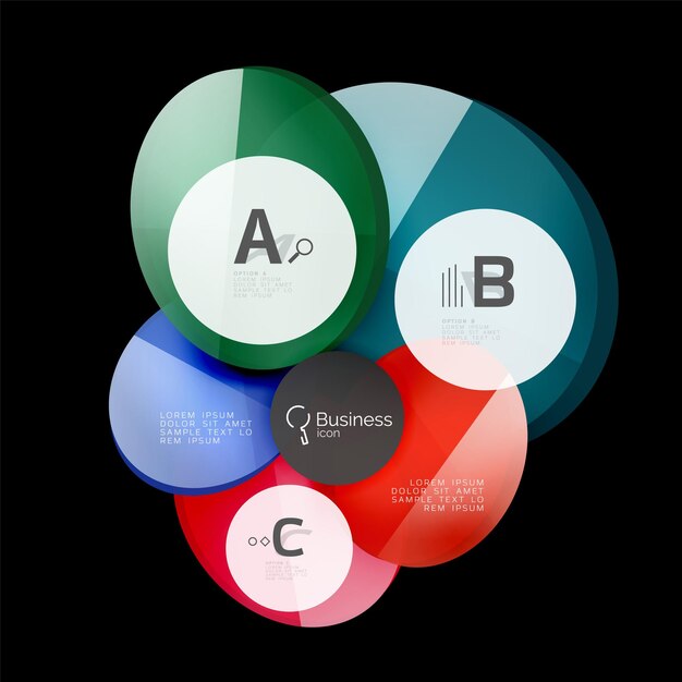 Ilustración de vector de plantilla de banner de infografías abstractas geométricas