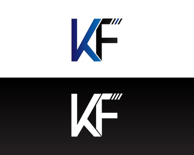 Ilustración de Vector de plantilla de concepto de diseño de logotipo e icono de letra KF