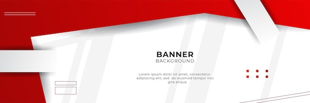 Ilustración de vector de plantilla de diseño de fondo de banner rojo abstracto con capa de superposición 3d y formas de onda geométricas. Fondo abstracto poligonal, textura, diseño publicitario y página web
