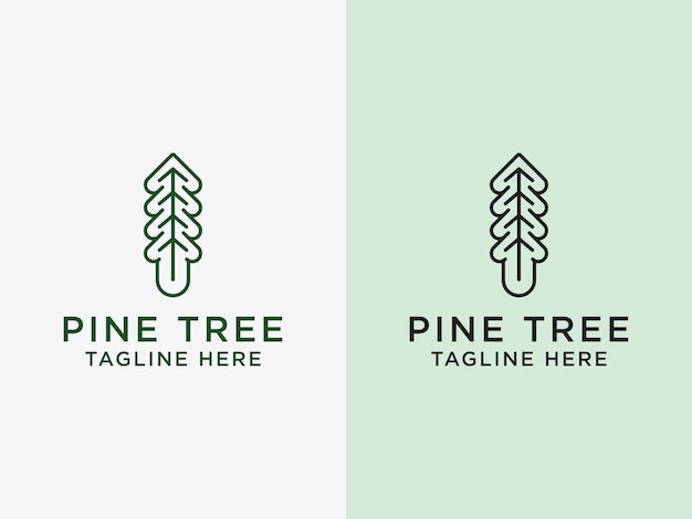 Ilustración de vector de plantilla de diseño de icono de logotipo de árbol de pino