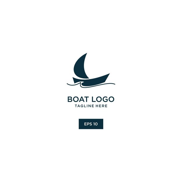 Ilustración de vector de plantilla de diseño de icono de logotipo de barco