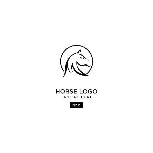Ilustración de vector de plantilla de diseño de icono de logotipo de caballo
