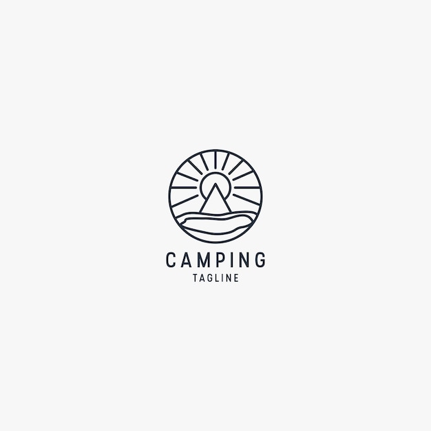 Ilustración de vector de plantilla de diseño de icono de logotipo de camping