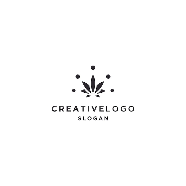 Ilustración de vector de plantilla de diseño de icono de logotipo de cannabis