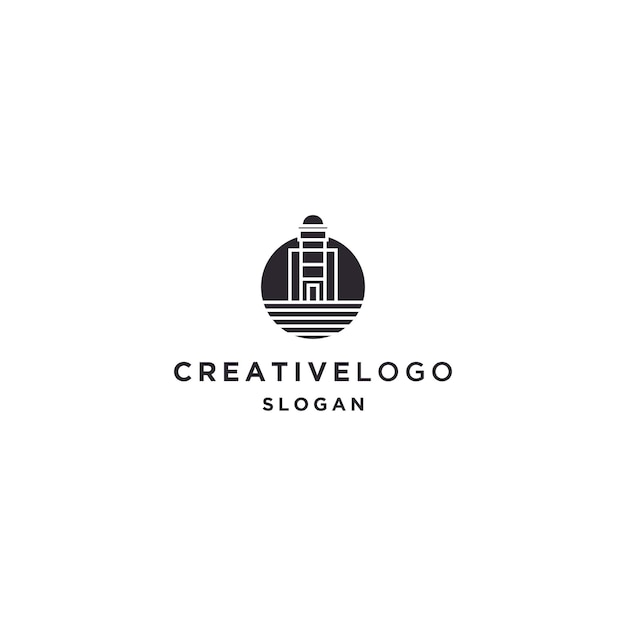 Ilustración de vector de plantilla de diseño de icono de logotipo de edificio